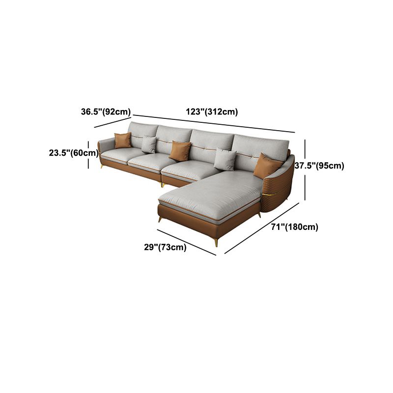 ARME SLOPED Sectional Sectional Modern 5 places en cuir en cuir