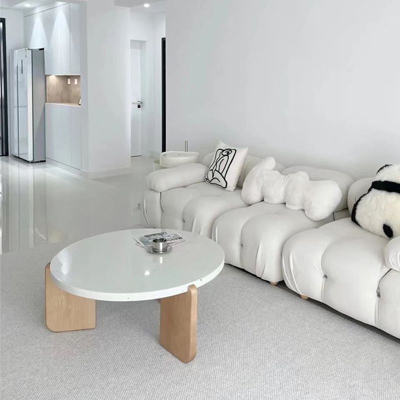 Round Terrazzo 1 Single Coffee Table Modern Style Wooden 3 Legs Cocktail Table Clearhalo 'Coffee & Accent Tables' 'Coffee Tables' 'coffee_tables' 'furn' 'furn_coffee_tables' 'Furniture' 'Living Room Furniture' 1200x1200_560b4a86-5c60-40f3-b3f5-915cf790db22