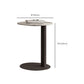 Slate Top Coffee Cocktail Table Modern Round Pedestal Coffee or End Table