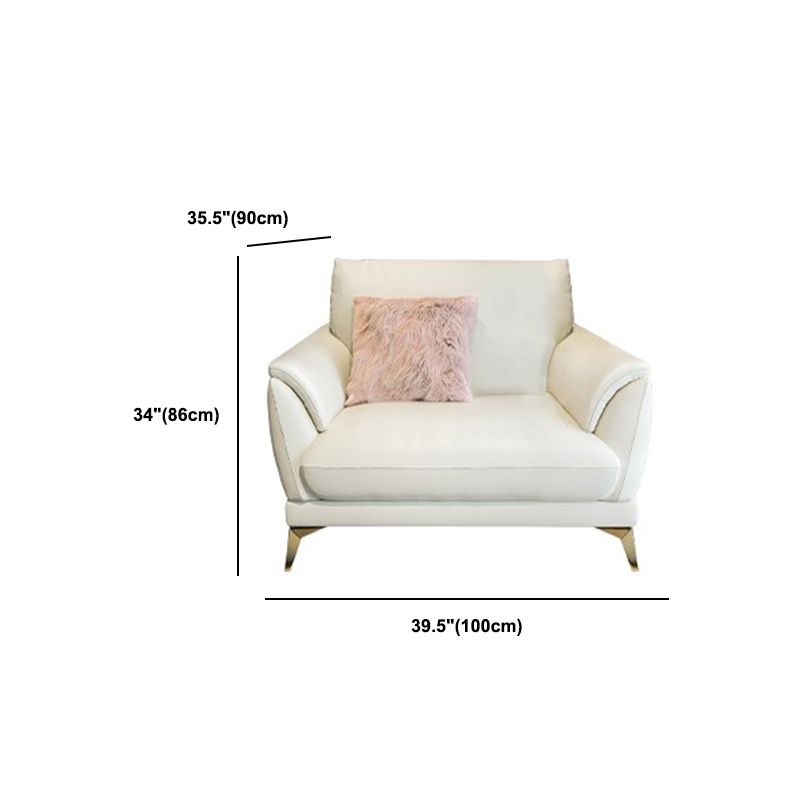 Panchina di divano standard contemporanea in pelle resistente alla macchia in bianco