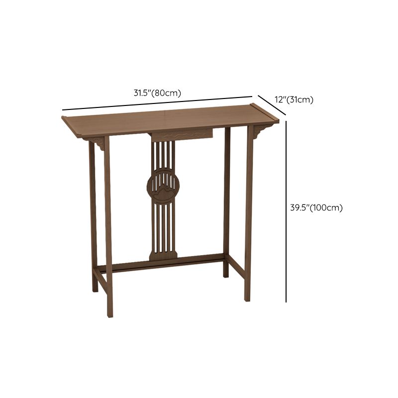 Rectangle Shape Contemporary Console Table Dark Brown Bamboo Console Sofa Table