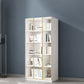 Modern Engineered Wood Bookshelf Standard Closed Back Vertical Bookcase with Doors