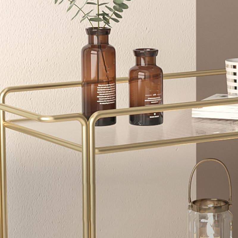 Modern Double Tier End Table Rectangular Corner Table with Storage