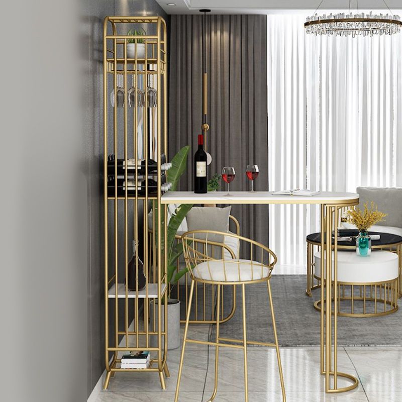 Stone Bar eettafel Glam rechthoekige staaftafel met dubbele voetstuk voor veranda keuken