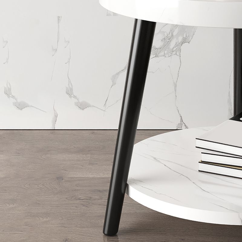 Modern ronde bed nachtkastje imitatie houten open opslag 20 inch h nachttafel met benen