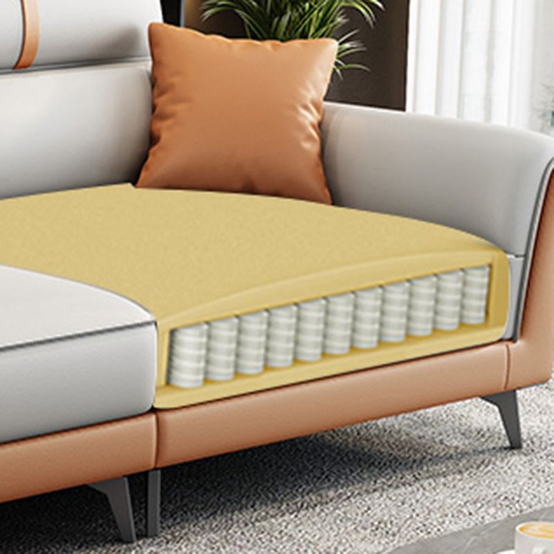 Divano a braccio quadrato in pelle resistente alla macchia stazionaria