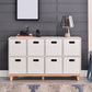 Contemporary Accent Cabinet with Withe Top and Natural Legs Cabinet