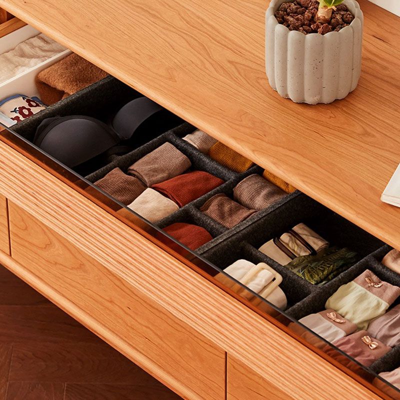 Modernismo horizontal tocador doble de almacenamiento de madera maciza para dormitorio