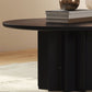 Contemporary Cocktail Table Pedestal Solid Wood Round Single Coffee Table