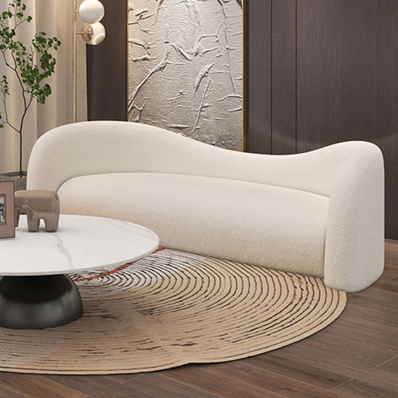 Sofá de brazo inclinado para el brazo curvo contemporáneo de lana para la sala de estar