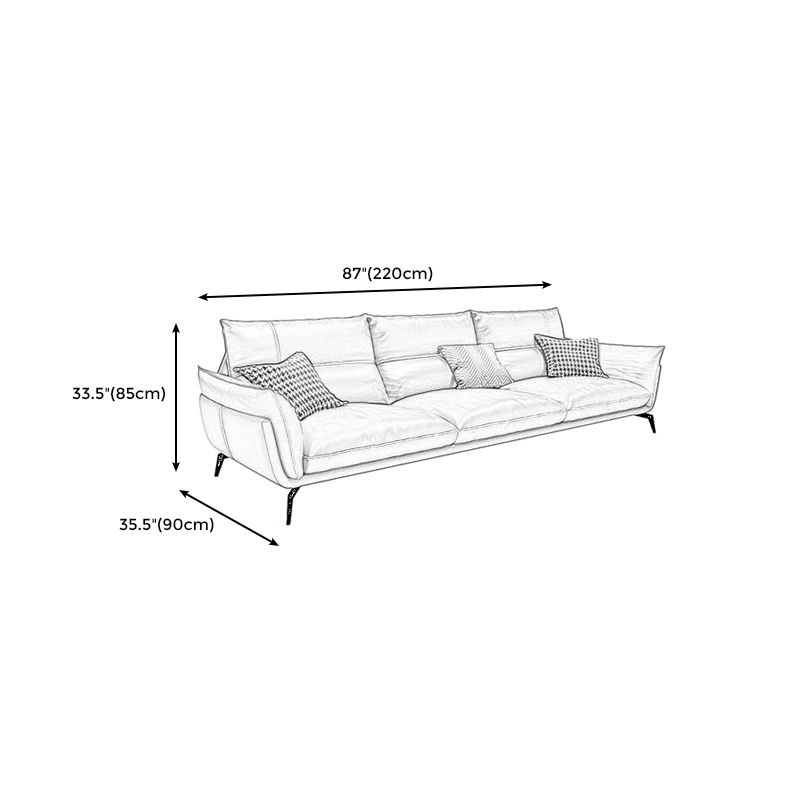 Tan Contemporary Pillow Top Arm Sofa/Sectional with Removable Cushions for Living Room Clearhalo 'furn' 'furn_sectionals' 'Furniture' 'furniture_sectionals' 'kitchen' 'kitchen_sectionals' 'Living Room Furniture' 'Sectionals' 1200x1200_5619a592-b9e8-498f-9e7f-2ece8f17e8f5