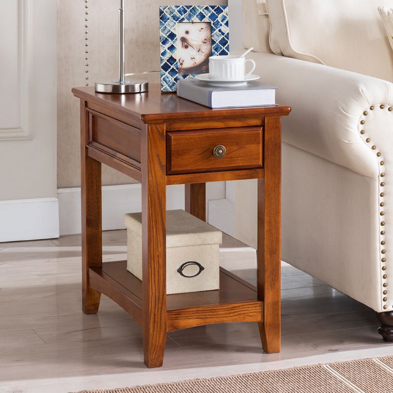 モダンな長方形の上部サイド表23.62 "ストレージ付きの高層材のエンドテーブル