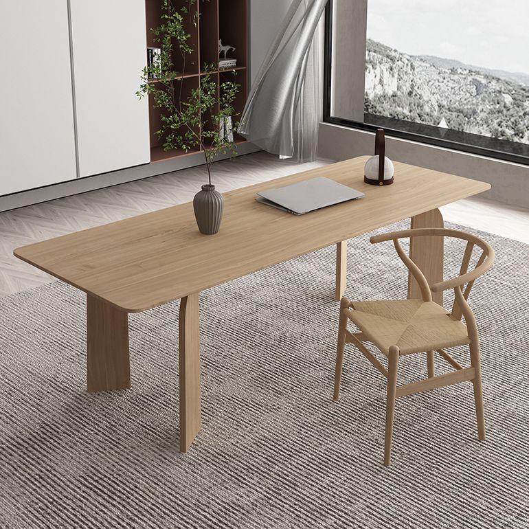 Simple Kitchen Standard Dining Table Solid Wood Khaki Dining Table with 4 Legs Base Clearhalo ' dining_table' 'Dining Tables & Seating' 'Dining Tables' 'furn' 'furn_dining_table' 'Furniture' 'furniture_dining_table' 'Kitchen & Dining Furniture' 'kitchen&dining_furn' 'kitchen' 'kitchen_dining_table' 1200x1200_561a5ceb-8690-43a5-90c3-92f2bd621b51