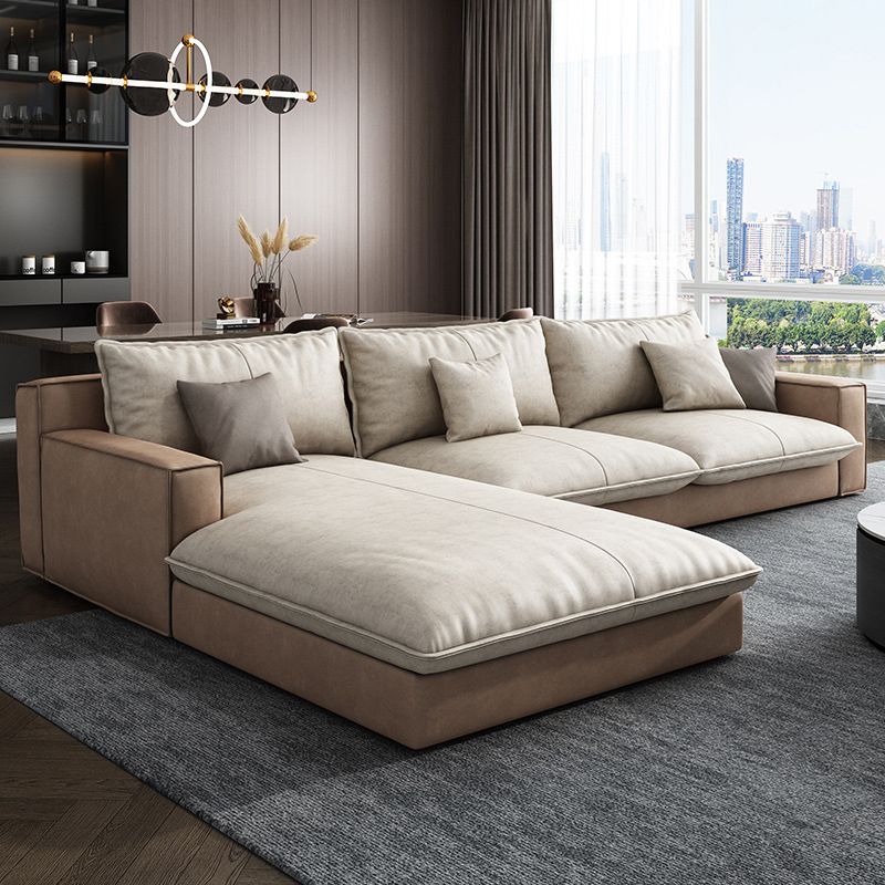 Assembled Living Room Square Arm Modular Contemporary Sofa & Chaise Clearhalo 'furn' 'furn_sectionals' 'Furniture' 'furniture_sectionals' 'kitchen' 'kitchen_sectionals' 'Living Room Furniture' 'Sectionals' 1200x1200_561a9514-2bf0-48bf-8baf-3b5fa052e77e