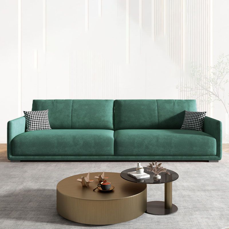 Divano in pelle scamosciata in pelle scamosciata a 4 posti moderna divano posteriore con 2 cuscini