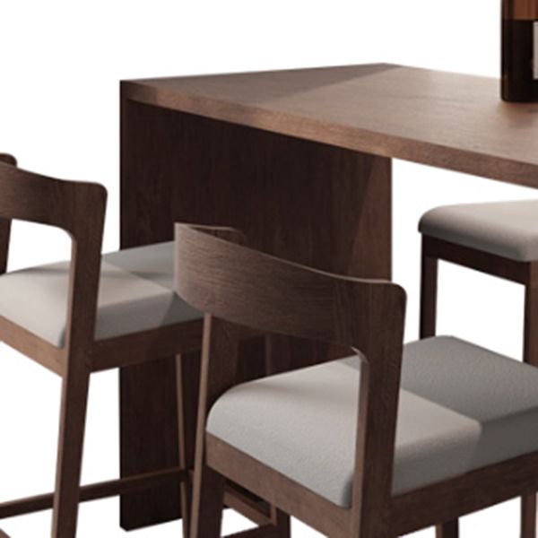 Mesa de bar especial de madera maciza Mesa de pub con altura de barra de pedestal doble marrón