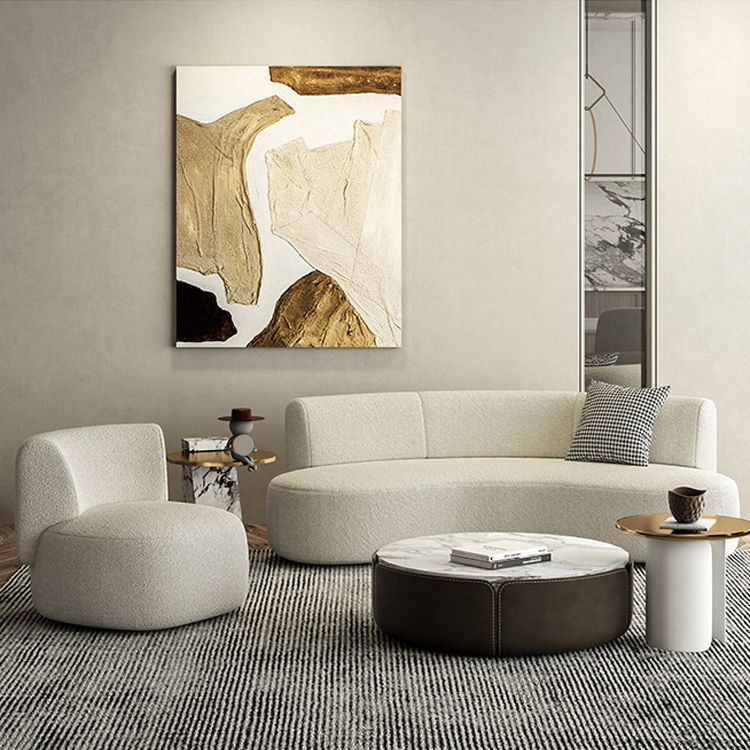 Contemporain 27,5 "H Canapa en laine avec dos sans bras et serré incurvé pour le salon