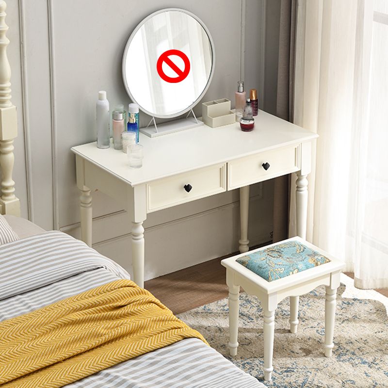 Contemporary Makeup Dressing Table With Drawers White 17.71" W x 30.70" H Clearhalo 'Bedroom Furniture' 'furn' 'furn_makeup_vanities' 'Furniture' 'Makeup Vanities' 'makeup_vanities' 1200x1200_561daf30-5f2c-41e1-bc53-5c89b51a8b61