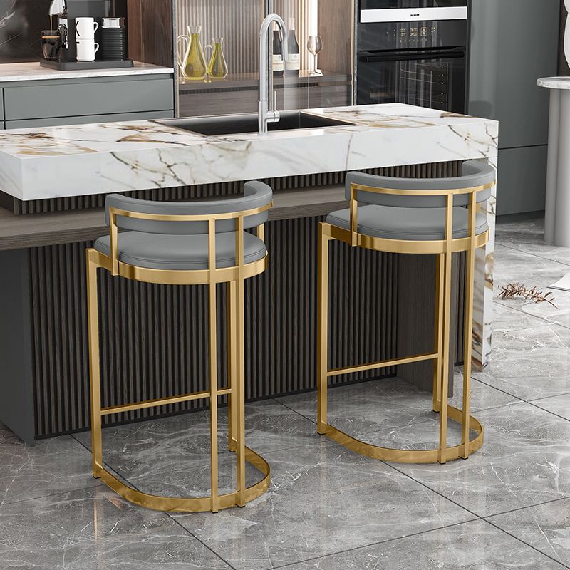 Glam Footrest Low Back Barstool Matte Finish PU Leather Matte Finish Coffee Shop Stool Clearhalo 'Bar Furniture' 'Bar Stools' 'bar_stools' 'furn' 'furn_bar_stools' 'furniture_bar_stools' 'Kitchen & Dining Furniture' 'kitchen&dining_furn' 'kitchen' 'kitchen_furn' Furniture' 1200x1200_561db57b-538e-457e-aaa4-48bdd7ca33c4