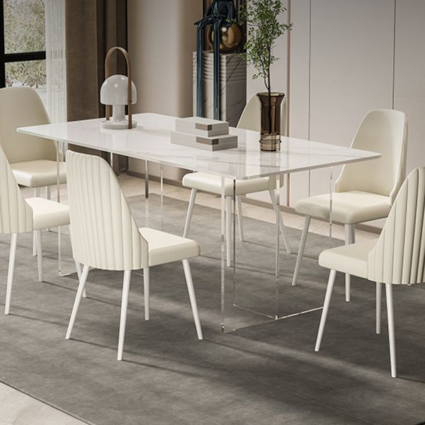 Sintered Stone Top Table Double Pedestal Table for Home Kitchen Dinner Clearhalo 'Dining Tables & Seating' 'Dining Tables' 'dining_table' 'furn' 'furn_dining_table' 'Furniture' 'Kitchen & Dining Furniture' 1200x1200_561e0133-4774-4a72-9b3e-1a5d7de5cac9