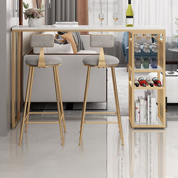 Stone Bar Table Traditional Luxury Rectangle Bar Dining Table with Sled Base Clearhalo 'Bar Furniture' 'Bar Tables' 'bar_tables' 'furn' 'furn_bar_tables' 'Furniture' 'furniture_bar_tables' 'Kitchen & Dining Furniture' 1200x1200_561e8396-dbfc-408c-bf47-96e89fd50bdc