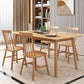 Mesa de comedor de madera estilo Glam, mesa rectangular con patas de madera para cocina
