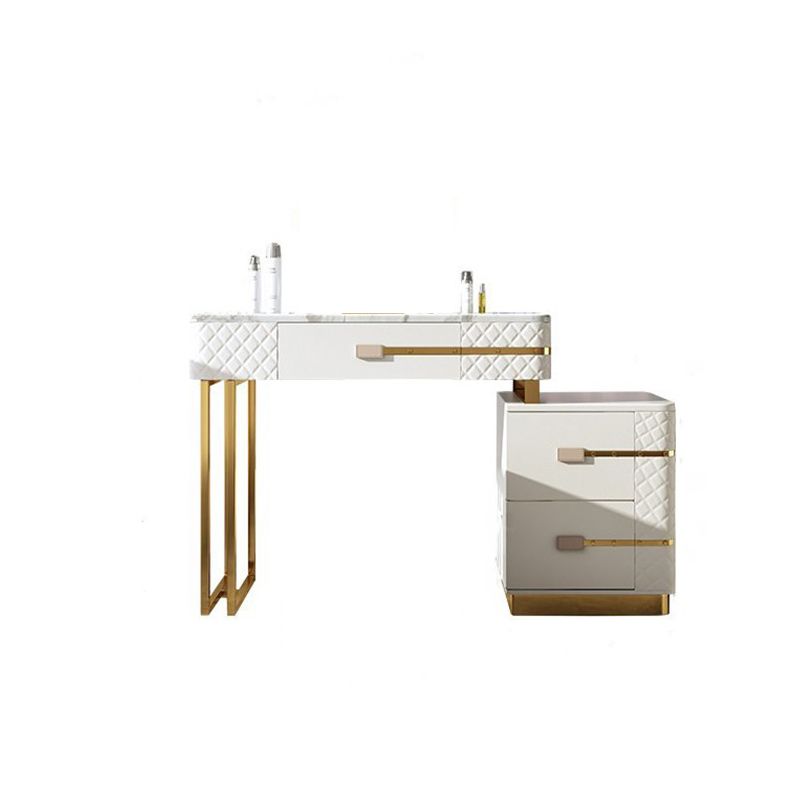 Faux Leder Waschtisch -Schminktisch mit 3 Aufbewahrungsschubladen