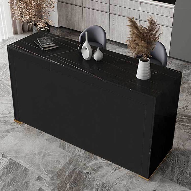 Modern Sintered Stone Bistro Table Rectangle Bar Table with Wooden Base Clearhalo 'Bar Furniture' 'Bar Tables' 'bar_tables' 'furn' 'furn_bar_tables' 'Furniture' 'Kitchen & Dining Furniture' 1200x1200_5621cc91-020d-48b7-8cae-5e4d6197be50