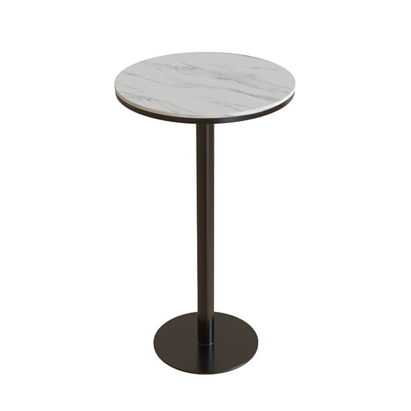 Industrial Metal Bar Table Faux Marble Round Top Indoor Bistro Table - 23"x41" Clearhalo 'Bar Furniture' 'Bar Tables' 'bar_tables' 'furn' 'furn_bar_tables' 'Furniture' 'furniture_bar_tables' 'Kitchen & Dining Furniture' 'kitchen&dining_furn' 'kitchen' 1200x1200_5622214b-e3c7-447a-bb33-ba178b7ce375