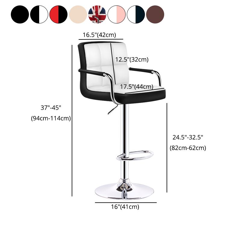 Modern Armrest Backrest Counter Stool Steel Cashier Bar Stool with Cushion Clearhalo 'Bar Furniture' 'Bar Stools' 'bar_stools' 'furn' 'furn_bar_stools' 'furniture_bar_stools' 'Kitchen & Dining Furniture' 'kitchen&dining_furn' 'kitchen' 'kitchen_furn' Furniture' 1200x1200_5622fe40-ea96-4a24-b80d-8c6809d84f06