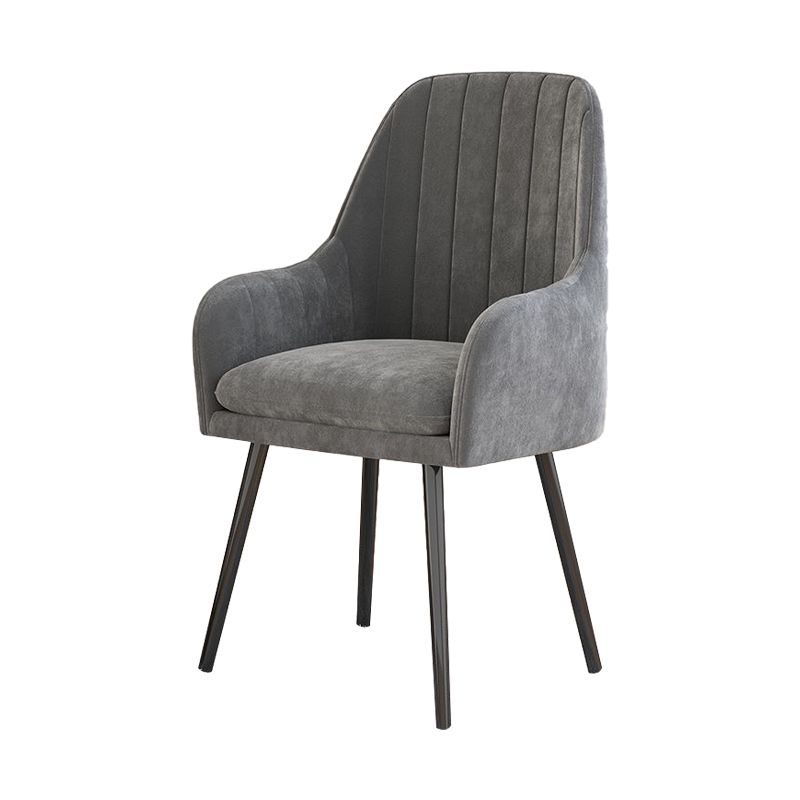 Scandinavian Style Upholstered Arm Chair Solid Back Dining Single Chair for Home Clearhalo ' kitchen&dining_furn' 'Dining Chairs' 'Dining Tables & Seating' 'dining_chair' 'furn' 'furn_dining_chair' 'Furniture' 'furniture_dining_chair' 'Kitchen & Dining Furniture' 'kitchen' 1200x1200_562322d0-1c84-4fd7-99f3-95befc864d7d