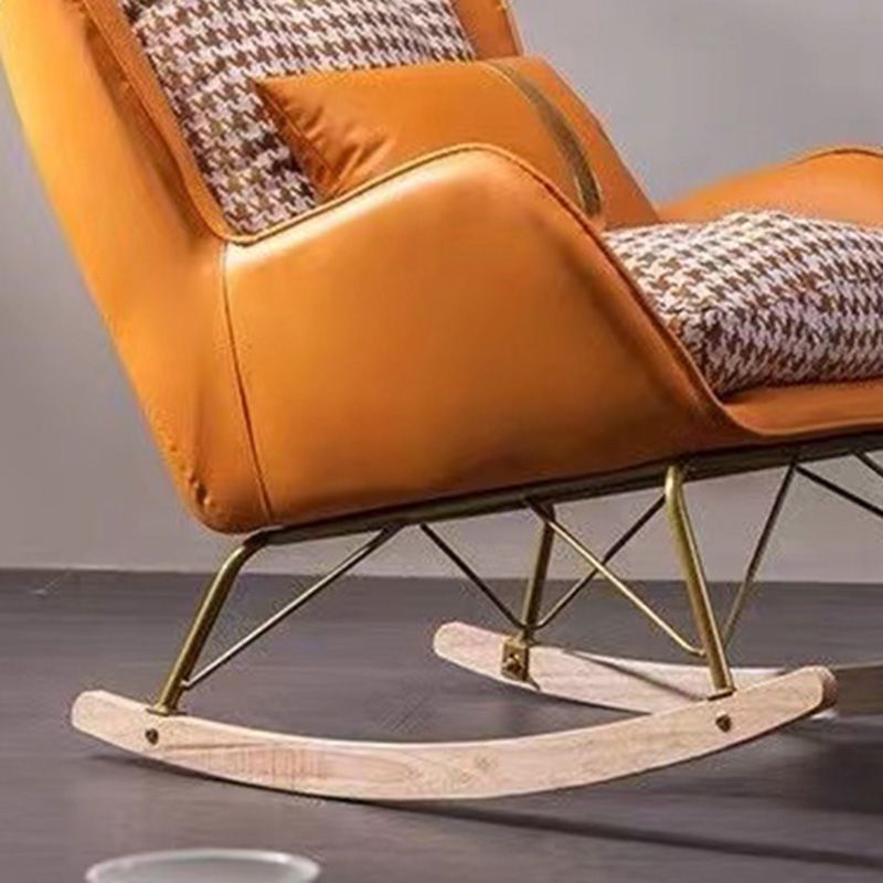 Magnifique chaise à bascule en cuir chaise de culbuteur amovible avec oreiller