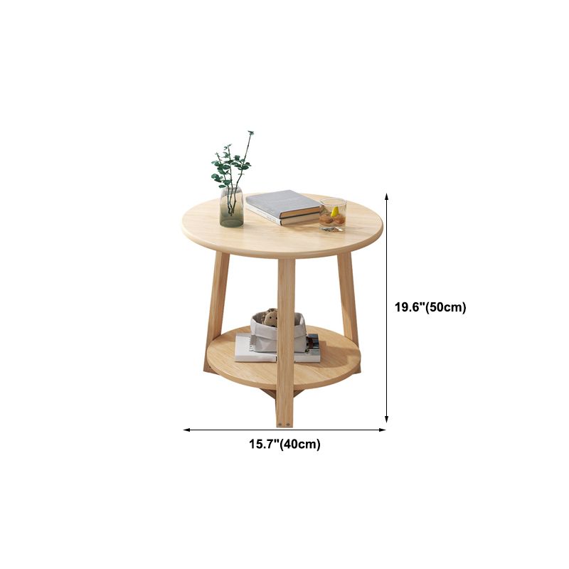 Contemporary Style Side End Table Wooden Round Sofa Side Accent Table