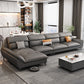 37,79 "Sofa sectionnel gris de haut gris canapé modulaire en cuir avec coussin arrière