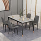 Medieval Modern Stone Dining Table with 4 Legs Pedestal Table for Dining Room