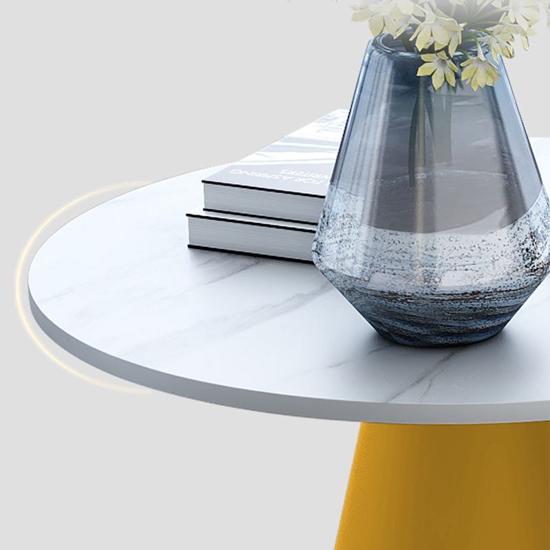 Modern Style Single Leg Base Solid Color Round Top Slate Coffee Table Clearhalo 'Coffee & Accent Tables' 'Coffee Tables' 'coffee_tables' 'furn' 'furn_coffee_tables' 'Furniture' 'furniture_coffee_tables' 'Living Room Furniture' 1200x1200_562691a5-a26f-4fdd-97bf-57142246a668