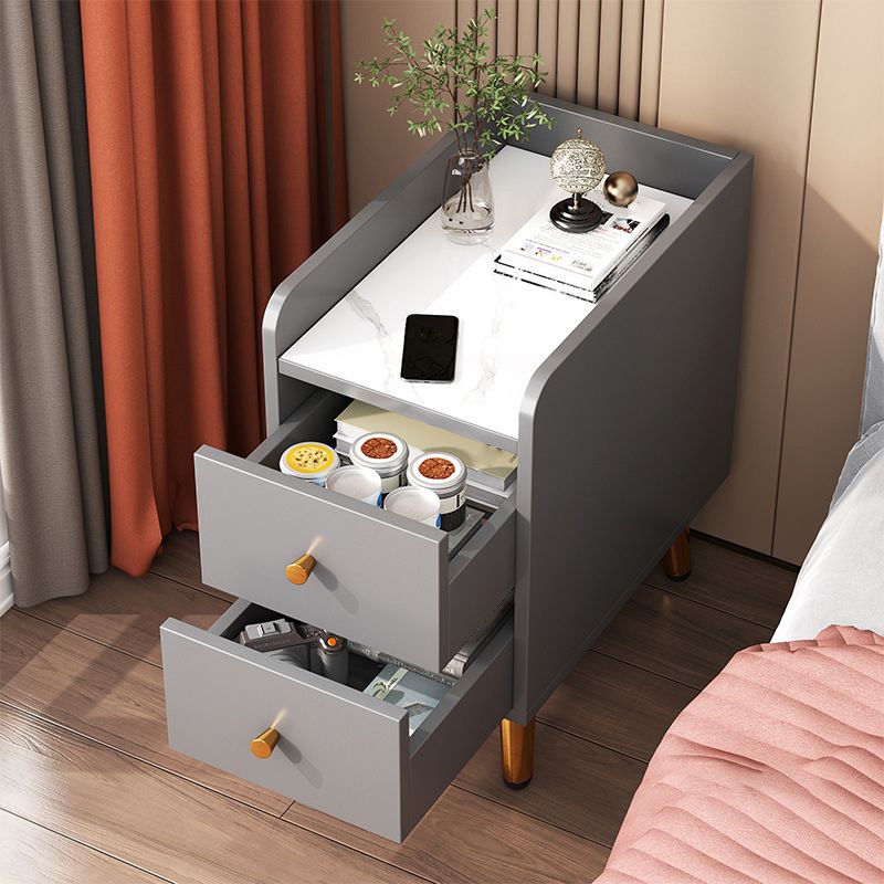 2 Drawers Bedside Cabinet Glam Legs Included Nightstand ,18.1" Tall Clearhalo 'Bedroom Furniture' 'furn' 'furn_night_stand' 'Furniture' 'night_stand' 'Nightstands' 1200x1200_56271b39-4ddc-40c8-8021-2053a534e6f7