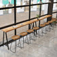 Pine Wood Bar Dining Table Rectangle Industrial Bar Table with Black Trestle Base Clearhalo 'Bar Furniture' 'Bar Tables' 'bar_tables' 'furn' 'furn_bar_tables' 'Furniture' 'furniture_bar_tables' 'Kitchen & Dining Furniture' 1200x1200_5627c13d-5dfc-4964-ba97-26296cf5ab17