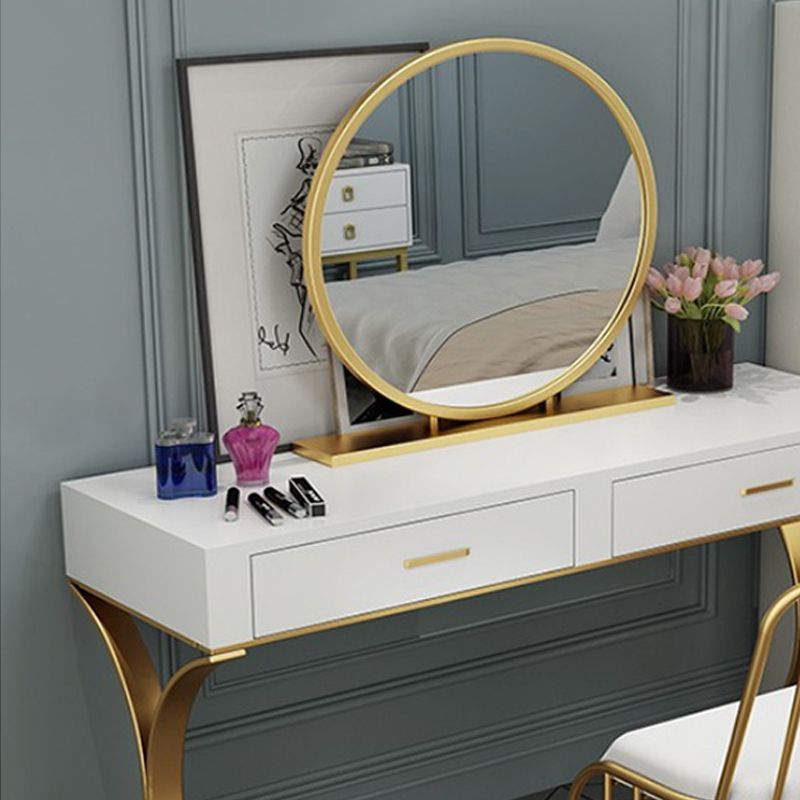 15.74" Wide Bedroom Dressing Table in White Make-up Vanity with 4 Drawers
