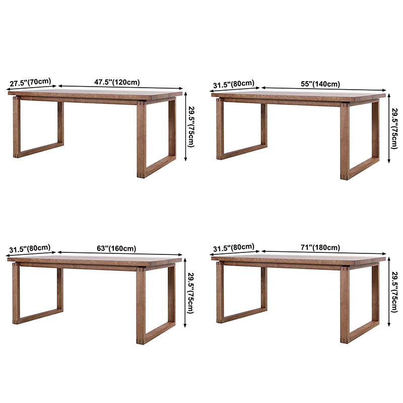 Contemporary Rectangle Shape Kitchen Dining Table Solid Wood Dining Table with Double Pedestal Bases Clearhalo ' dining_table' 'Dining Tables & Seating' 'Dining Tables' 'furn' 'furn_dining_table' 'Furniture' 'furniture_dining_table' 'Kitchen & Dining Furniture' 'kitchen&dining_furn' 'kitchen' 'kitchen_dining_table' 1200x1200_562993cc-ef81-41e6-bc83-e6f25bfafa2c