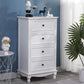 13.77" Wide White Accent Chest with Drawers Rectangle  Wood Chest Contemporary