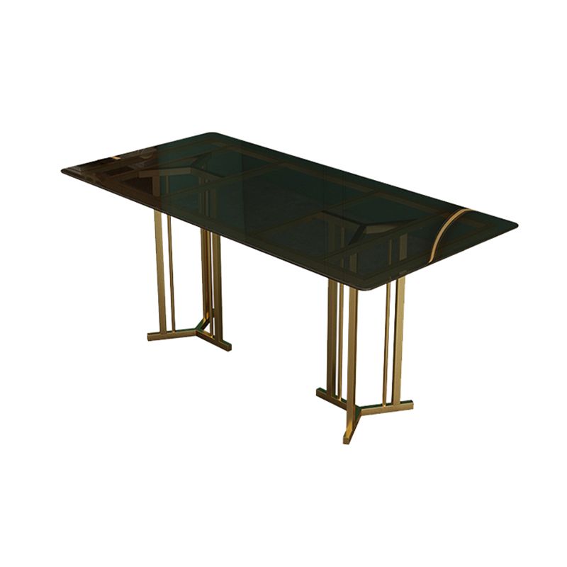 Rectangle Glass Dining Table Modern Style Dining Table with Gold Frame Clearhalo ' dining_table' 'Dining Tables & Seating' 'Dining Tables' 'furn' 'furn_dining_table' 'Furniture' 'furniture_dining_table' 'Kitchen & Dining Furniture' 'kitchen&dining_furn' 'kitchen' 'kitchen_dining_table' 1200x1200_562ad428-1e88-4c01-87d8-5706a60ba221
