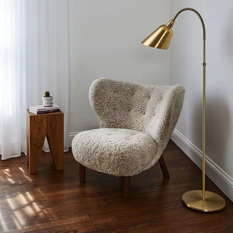 Nordic Armless Pine Basic Four Leg Fixed Back Slipper Accent Chair