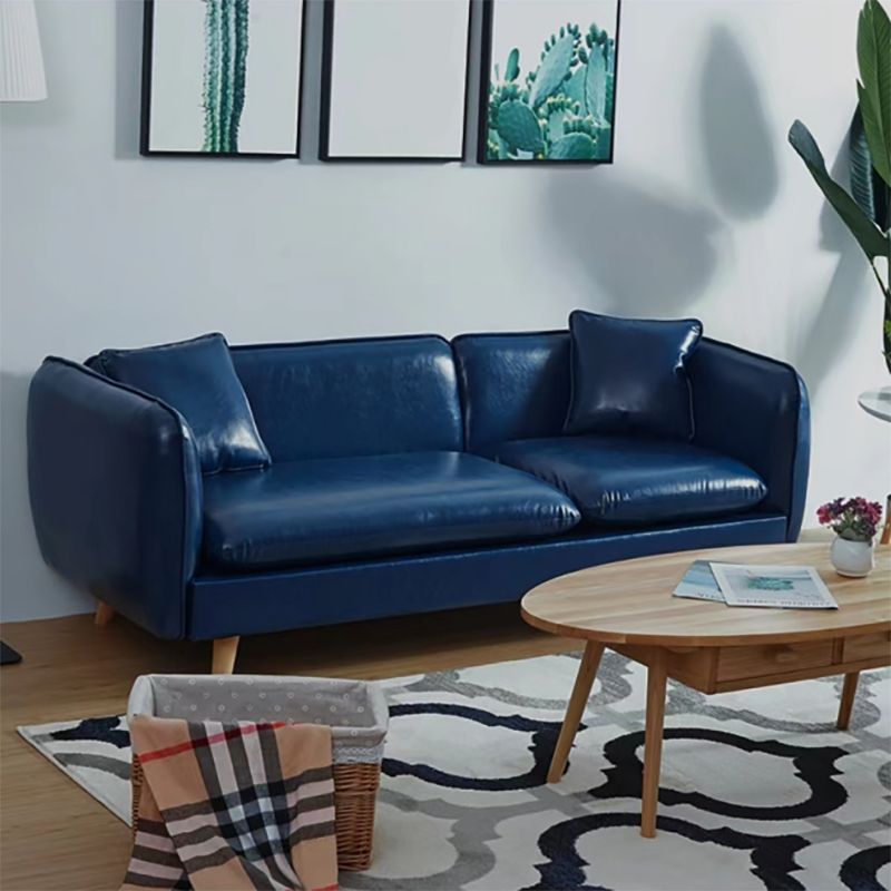 Tuxedo Arm Sofa Nordic 30.31" D x 25.2" H Faux Leather Seating Clearhalo 'furn' 'furn_sofas' 'Furniture' 'furniture_sofas' 'kitchen' 'kitchen_sofas' 'Living Room Furniture' 'Sofa' 'sofas' 1200x1200_562b3e34-53d2-483d-a2dd-6f7cd5cc74cf