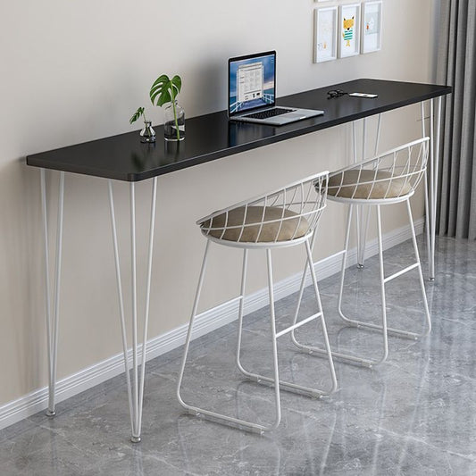 Wood Bar Dining Table Modern Rectangle Bar Table with 4 Legs Base for Milk Tea Shop Clearhalo 'Bar Furniture' 'Bar Tables' 'bar_tables' 'furn' 'furn_bar_tables' 'Furniture' 'furniture_bar_tables' 'Kitchen & Dining Furniture' 1200x1200_562bb30a-336a-428a-b33a-f53afde4bec2