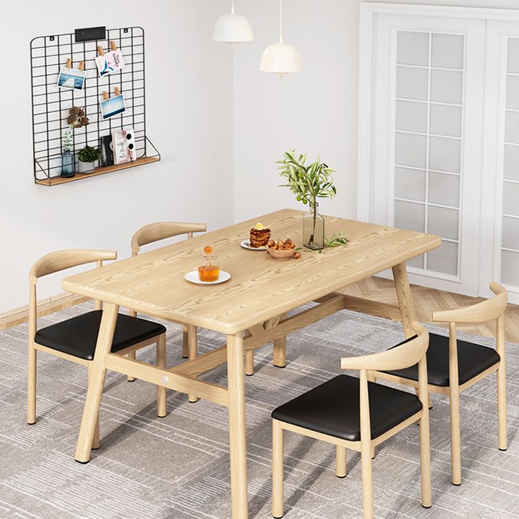Wooden Modern Dining Room Set Standard Height with Trestle Base Formal Table Set for Home Use Clearhalo 'Dining Room Sets' 'Dining Tables & Seating' 'dining_room_set' 'furn' 'furn_dining_room_set' 'Furniture' 'furniture_dining_room_set' 'Kitchen & Dining Furniture' 'kitchen&dining_furn' 'kitchen' 1200x1200_562bb669-2fed-4e5a-bf60-3e26621a9bd0