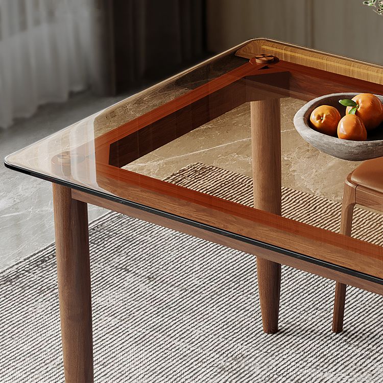 Modern Glass Dining Table Solid Wood Dining Table for Dining Room Clearhalo 'Dining Tables & Seating' 'Dining Tables' 'dining_table' 'furn' 'furn_dining_table' 'Furniture' 'furniture_dining_table' 'Kitchen & Dining Furniture' 'kitchen' 'kitchen_dining_table' 1200x1200_562c5487-7f63-49e1-a9ae-ce1519a96511