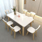 Contemporary Dining Table White Dining Table with Solid Wood Base