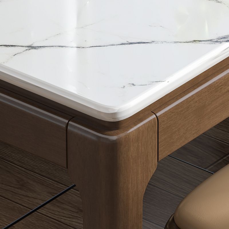 Marble Dining Table Mid-Century Style 4 Legs Base Rectangle Table for Home Clearhalo ' dining_table' 'Dining Tables & Seating' 'Dining Tables' 'furn' 'furn_dining_table' 'Furniture' 'furniture_dining_table' 'Kitchen & Dining Furniture' 'kitchen&dining_furn' 'kitchen' 'kitchen_dining_table' 1200x1200_562e7726-e7b2-4abc-b66f-fa0cf1b9b448