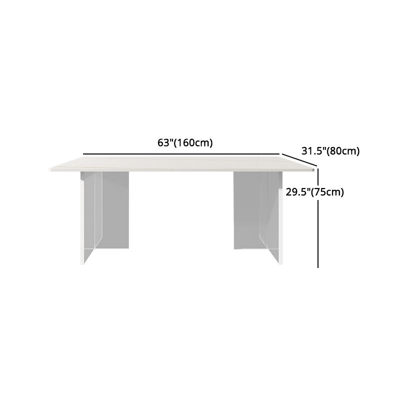 Modern Rectangle White Dining Table Set 1/2/5/7 Pieces Dining Set for Home Use Clearhalo 'Dining Room Sets' 'Dining Tables & Seating' 'dining_room_set' 'furn' 'furn_dining_room_set' 'Furniture' 'furniture_dining_room_set' 'Kitchen & Dining Furniture' 1200x1200_562edd88-2a9c-45f9-9e74-f20cd47fcfc3